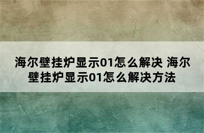 海尔壁挂炉显示01怎么解决 海尔壁挂炉显示01怎么解决方法